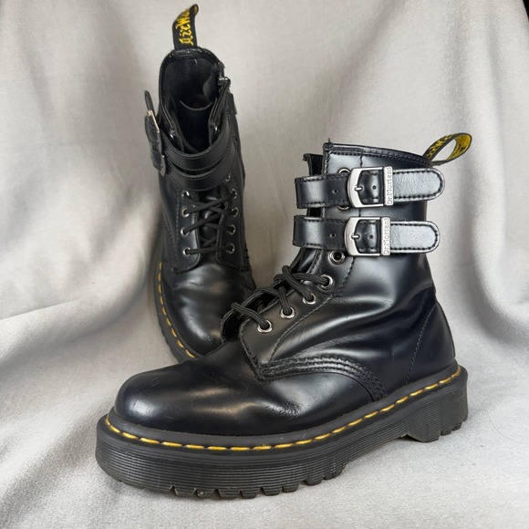 Dr. Martens Shoes - Discontinued Dr. Martens 1460 Double Buckle Smooth Leather Boots W6 M5 ALT Y2K